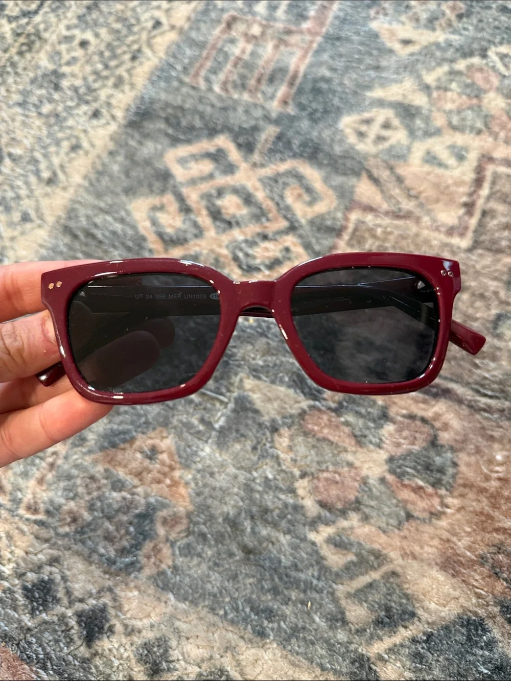 Burgundy Square Sunglasses